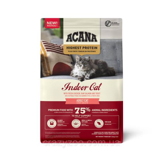 Сухий корм для котів Acana Highest Protein Indoor Cat 1.8 кг a72397