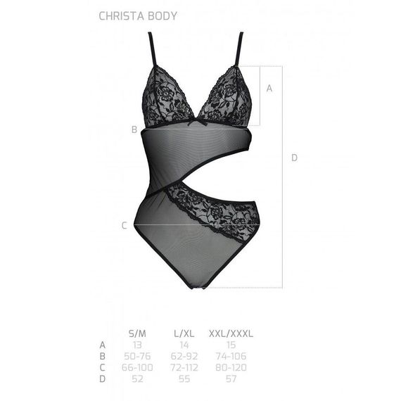 Боді з ажурним ліфом Christa Body black L/XL — Passion, L/XL | Зображення 4