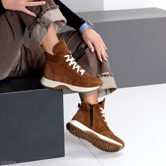 Шикарні спортивні замшеві руді черевики на флісі | Зображення 8