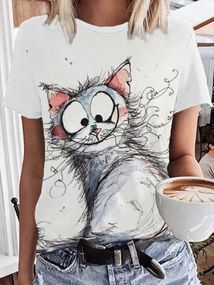 Футболка женская с принтом повседневная XL Белая