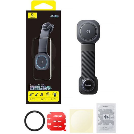 Автотримач з БЗП Baseus PrimeTrip C03 Pro Magnetic Wireless Charging (C0013A) Cosmic Black | Зображення 2