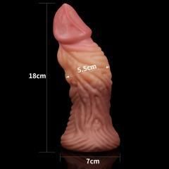 Фалоімітатор - Dual-Layered Silicone Plug 7" Brown Sex Aura | Зображення 5