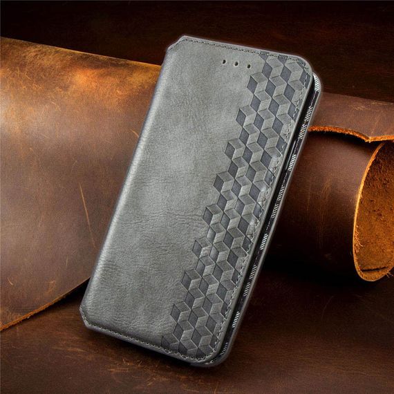 Кожаный чехол книжка GETMAN Cubic (PU) для Xiaomi Mi 10T / Mi 10T Pro Штучна шкіра, Слот для візитки, Сірий | Зображення 5