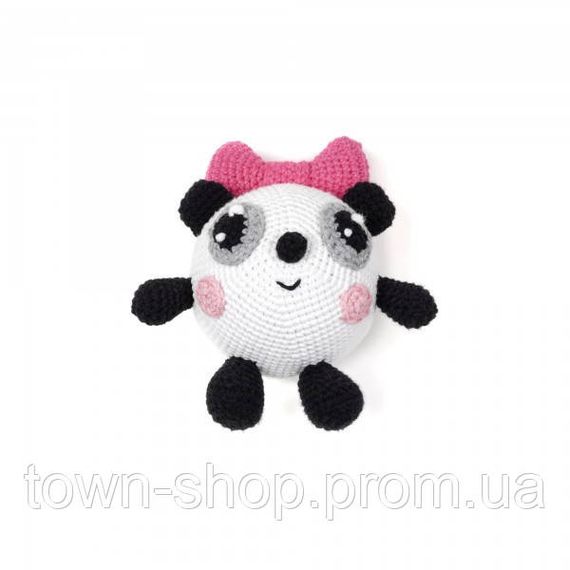 Вязаная игрушка амигуруми Пандочка Малышарики 13см белая (27857)