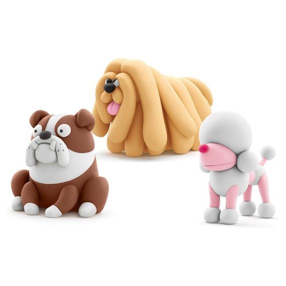 Набір пластиліну "Собаки-Друзі: Комондор Муді, Бульдог Гіпно, Пудель Поппі" ЛІПАКА 60057-UA01 самостійно твердіє | Зображення 2
