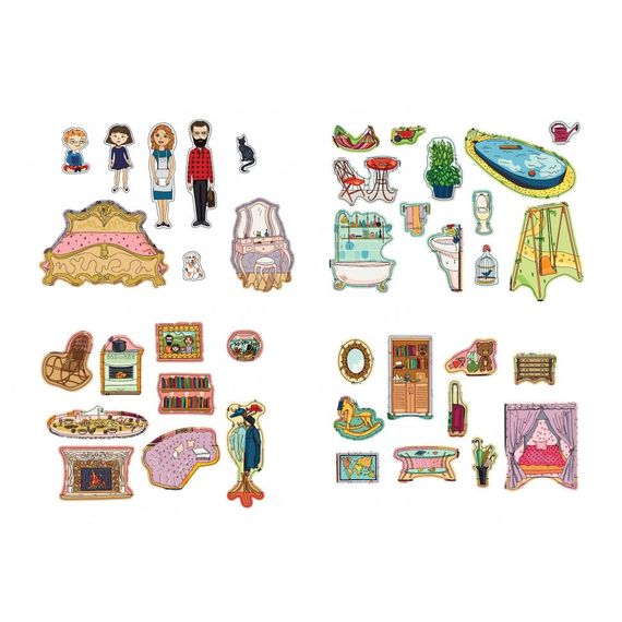 Дитяча гра з багаторазовими наклейками "Ляльковий будиночок" KP-003 укр. мовою | Зображення 2