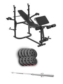 Набір Hop-Sport Premium 39кг з лавою TX-020 та штангою