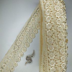 Кружево макраме  7,5см (20м) Цвет - Молочный (25-F1375E1-6)