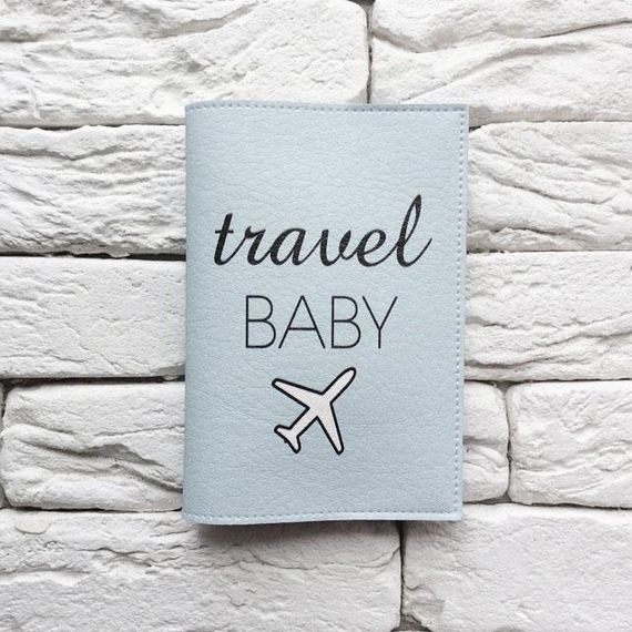 Обкладинка для паспорта Travel baby 2 (блакитний) | Зображення 1