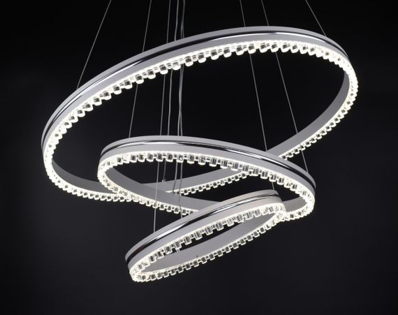 Люстра світлодіодна підвісна LED світильник для квартири на стелю лед з пультом 26147 Білий 50-140х60х60 см. | Зображення 8