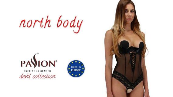 Боді з відкритими грудьми Passion Exclusive NORTH BODY XXL/XXXL, black sexstyle | Зображення 4