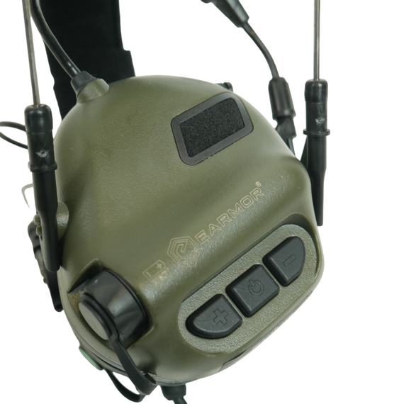 Тактичні активні навушники Earmor M32X MOD4 + кріплення чебурашки олива | Зображення 3
