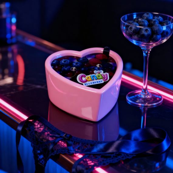 Массажная свеча с ароматом черники Candy Blueberry в форме сердца, 70 мл Sex Aura | Зображення 7