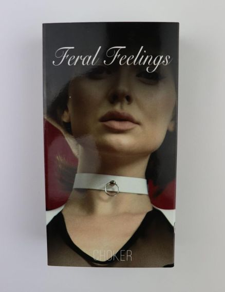 Чокер з кільцем для повідця Feral Feelings - Choker білий, натуральна шкіра sexstyle