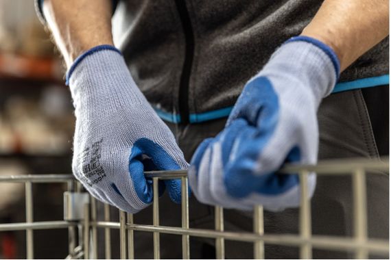 Рукавички робочі Hoegert DILL HT5K753-9 з латексним покриттям світло-сірі, 9 (12 пар) | Зображення 1