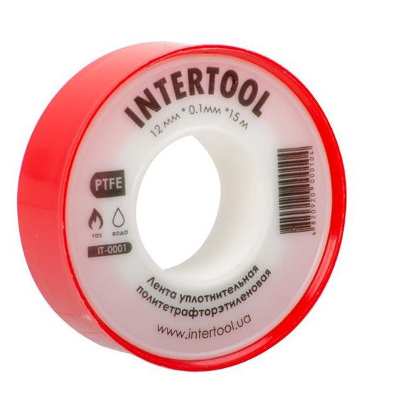 Стрічка тефлонова, фумстрічка, 15 м INTERTOOL IT-0001 | Зображення 1
