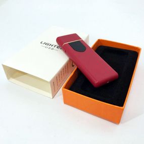 Електрозапальничка USB ZGP ABS, сенсорна електрична запальничка спіральна. XM-867 Колір: червоний