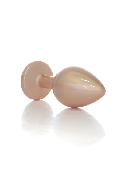 Анальна металева пробка Plug-Jewellery  Pearl Gold PLUG- Clear M | Зображення 3