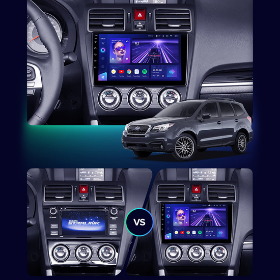 Штатная магнитола Lesko для Subaru Forester IV Рестайлинг 2 2016-2018 экран 9" 4/32Gb/ 4G/ Wi-Fi/ CarPlay | Зображення 7