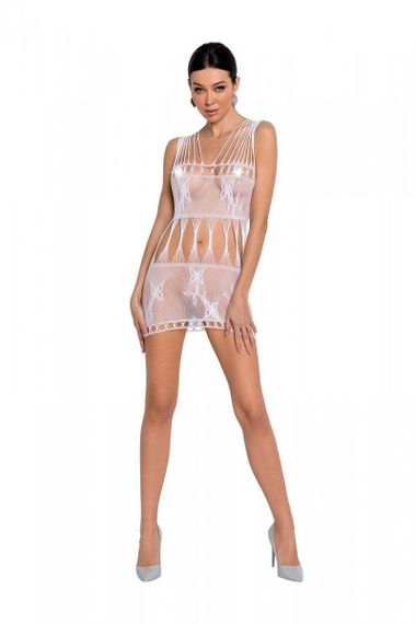 Бодістокінг мінісукня з метеликами Passion BS090 One Size white sexstyle