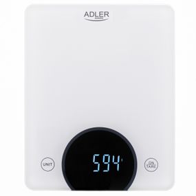 Ваги кухонні електронні Adler AD 3173 білі до 10 кг зі скляною платформою