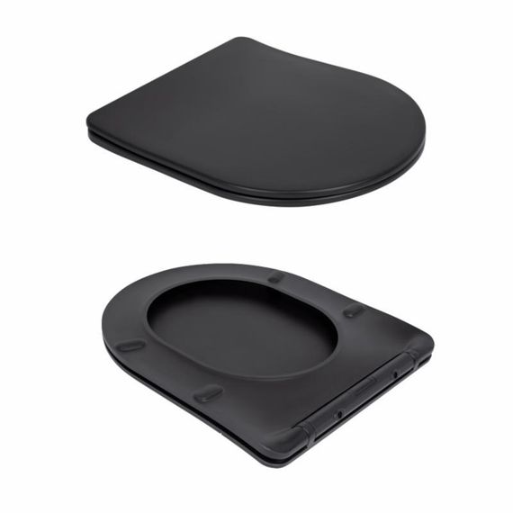 Унитаз подвесной Qtap Robin New Ultra Quiet безободковый с сиденьем Soft-close MATT BLACK QT13332381АSMB | Зображення 7