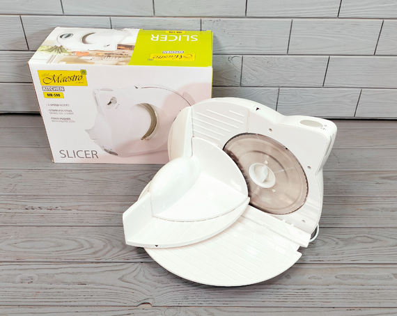 Електричний слайсер-ломтерізка Maestro MR-590 для нарізки м'яса, сиру, хліба та овочів | Зображення 7
