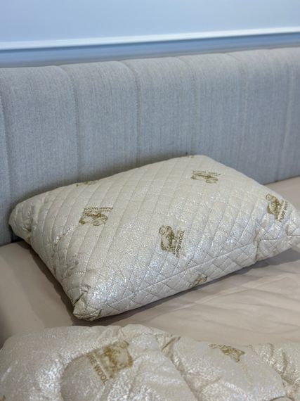 Подушка стеганая из эко овчины Leri Max Pure Wool 21508 70х50 см бежевая | Зображення 9