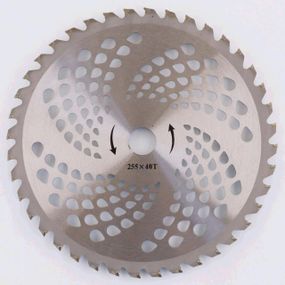 Нож мотокосы   40T   (Ø255/25.4 mm)   (победитовые зубья)   (серебро) SVET
