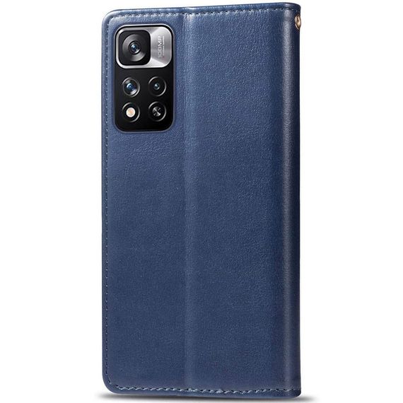 Шкіряний чохол-книжка GETMAN Gallant (PU) для Xiaomi Redmi Note 11 Pro 4G/5G / 12 Pro 4G Штучна шкіра, Слот для візитки, Синій | Зображення 4