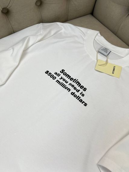Футболка Vetements Sometimes White чоловіча біла бавовна оверсайз f720 | Зображення 6
