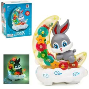 Музыкальная игрушка-ночник Зайчик на месяц YJ3043
