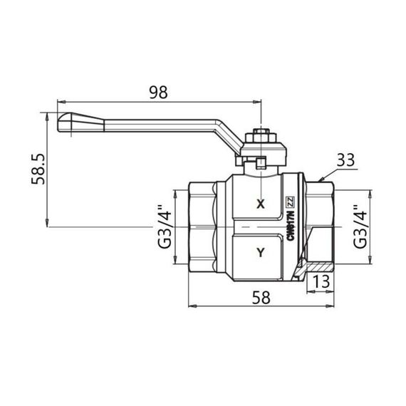 Кран кульовий Icma 3/4" прямий №350 | Зображення 1