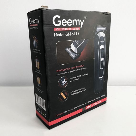 Машинка для стрижки волос домашняя GEMEI GM-6115, Электробритва с насадками, ZG-485 Подстригательная машинка | Зображення 9
