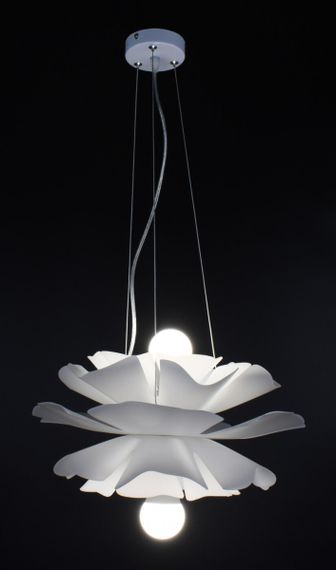 Люстра підвісна на 2 лампочки 26611 Білий 30-140х41х41 см. | Зображення 3