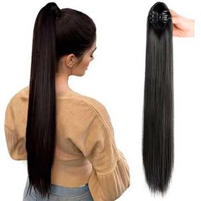 Шиньйон накладний хвіст на шпильці Didaka пряме волосся — 50 см "Брюнетка"