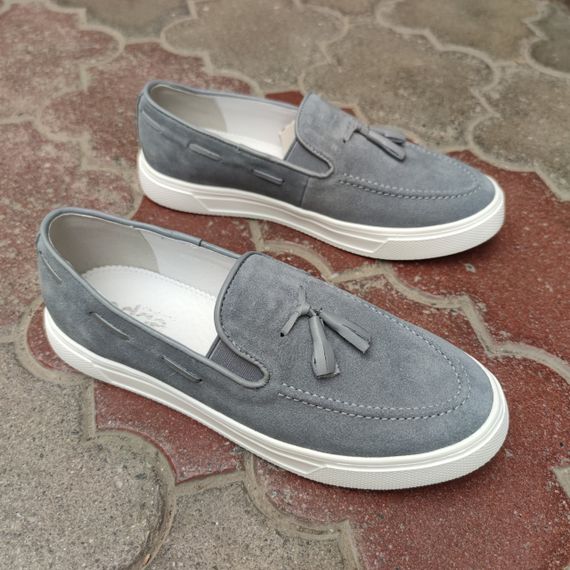 Мокасини на білій підошві сірого кольору 40 розмір | Зображення 3