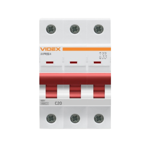 Автоматичний вимикач 3P 20А 4,5 kA VF-RS4-AV3C20 Resist Videx | Зображення 3