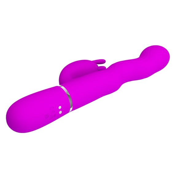 Вібратор-кролик PRETTY LOVE Laursen Purple, силікон, фіолетовий, 7 режимів вібрації та 4 хвилі Sex Aura | Зображення 3