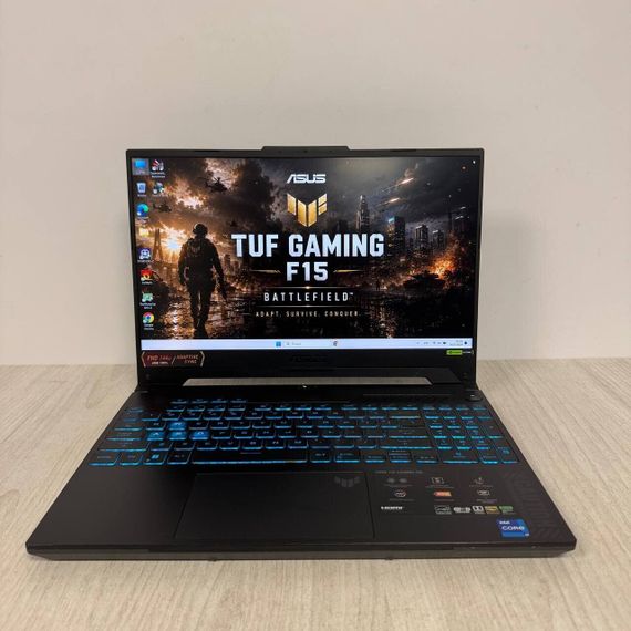Ігровий ноутбук Б-клас Asus TUF Gaming F15 FX507ZI / 15.6" (1920x1080) IPS / Intel Core i7-12700H (14 (20) ядер по 3.5 - 4.7 GHz) / 16 GB DDR4 / 512 GB SSD NVMe / nVidia GeForce RTX 4070, 8 GB GDDR6, 128-bit / WebCam б/в | Зображення 1