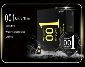 Ароматизовані ультратонкі презервативи з гіалуроновою кислотою OLO - ZERO ONE Black, 10 шт sexstyle