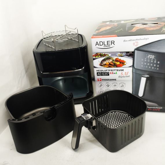 Аерофрітюрниця з функцією швидкого приготування ADLER AD 6317 5.5Л 2500Вт, Аерогриль для фрі QB-54 | Зображення 5