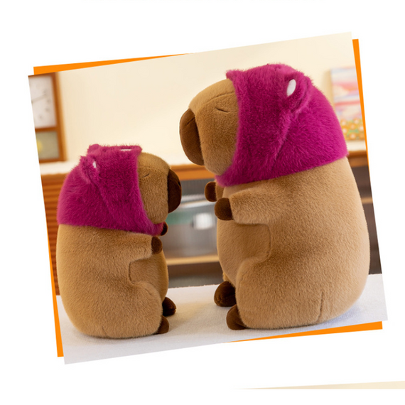 М'яка іграшка Капібара в шапці ведмедика Лотсо, 40 см, плюшева іграшка подушка обіймашка | Зображення 7