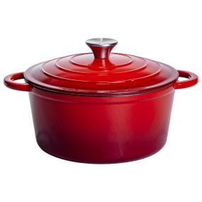 Каструля чавунна емальована 4 л, червоний Yiwu HP-FLG-1 RED