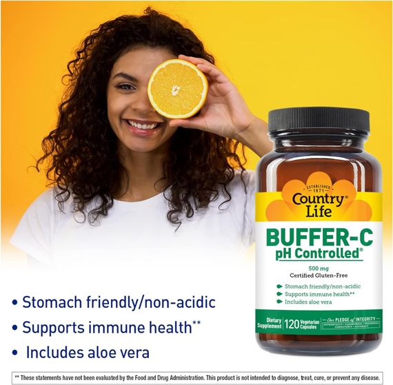 Вітамін C Country Life Buffer-C 500 mg 120 Vegetarian Capsules | Зображення 2