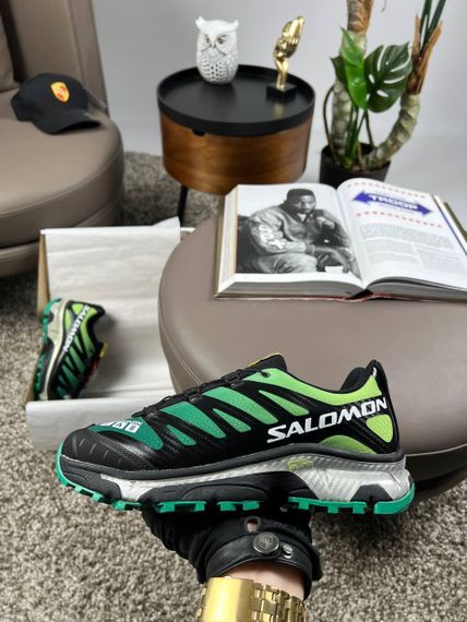 Мужские кроссовки Salomon XT-4 Carbon Black Green Silver весна / літо / осінь А3634 | Зображення 5