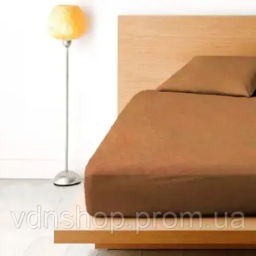 Персикове Простирадло махрове на резинці з наволочками Anisa (220х240+30 см) | Зображення 1