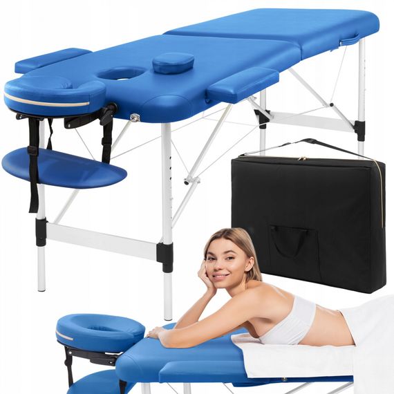 Масажний стіл складаний 4FIZJO Massage Table Alu W60 Blue TABLEW60BLUE (P-5907739318404)