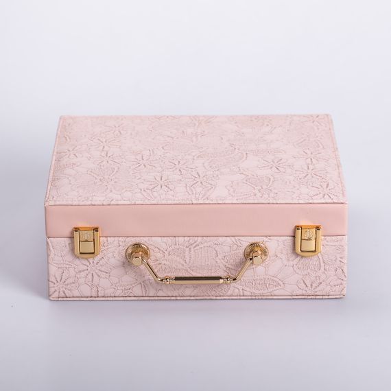 Скринька для прикрас з еко шкіри 2 яруси із дзеркалом органайзер для ювелірних виробів | Зображення 5