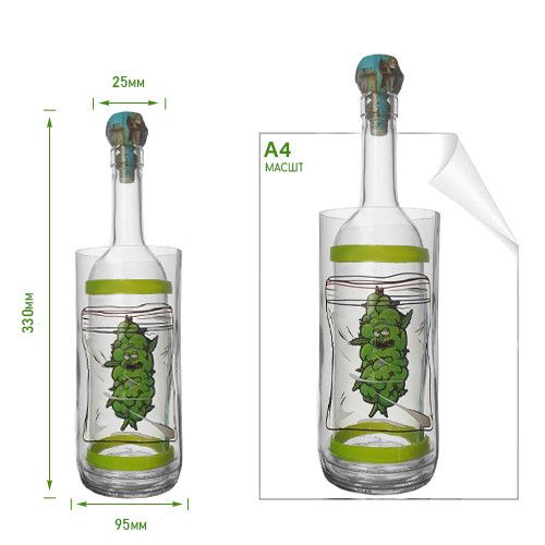 Кальян Стеклянный водник Rick Hemp | Зображення 1